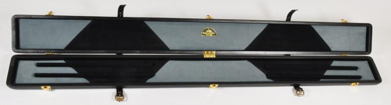 Peradon Three-Quarter Black Leather Cue Case (Open)