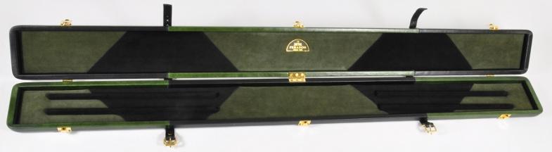 Peradon Three-Quarter Black and Green Cue Case (Open)