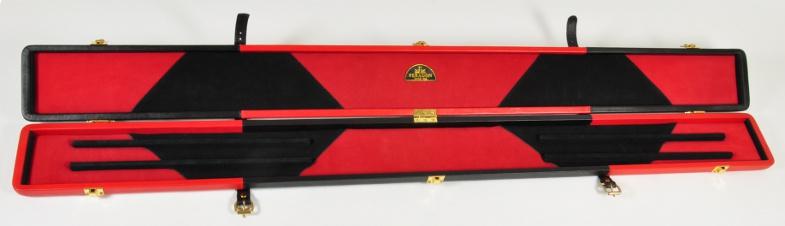 Peradon Three-Quarter Black and Red Cue Case (Open)