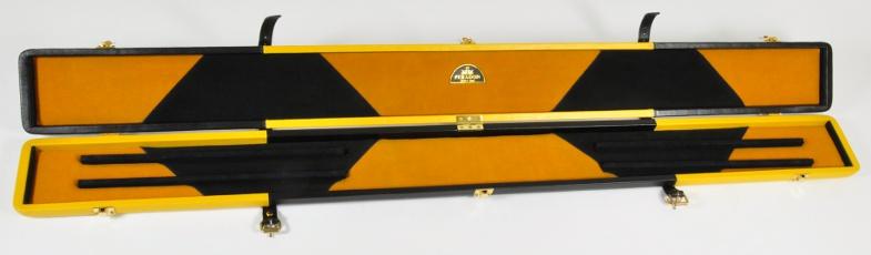 Peradon Three-Quarter Black and Yellow Cue Case (Open)