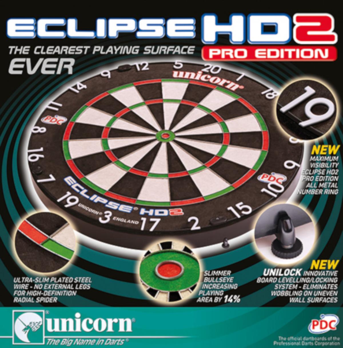 Unicorn Eclipse HD2 Pro Edition PDC Dartboard (Box)