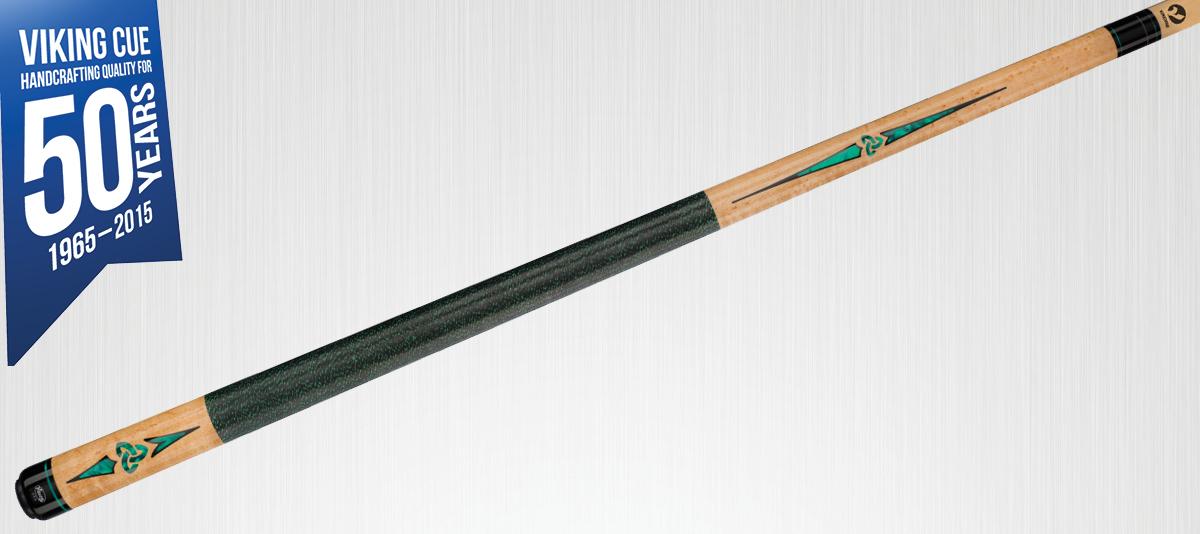 Viking A471 Celtic/Green Pearl Pool Cue with ViKORE Performance Shaft (diagonal)